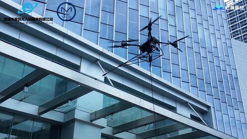 Τελευταίες ειδήσεις της εταιρείας για Το MYUAV διπλού κορδονιού UAV καθαρισμού μεγάλης ανύψωσης φωτίζει τον «αστικό ορίζοντα» του Shenzhen Chuangzhi Yuncheng, θέτοντας ένα νέο παράδειγμα για τον καθαρισμό.